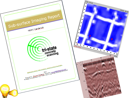 Scanning reports, 3D imaging, GPR images